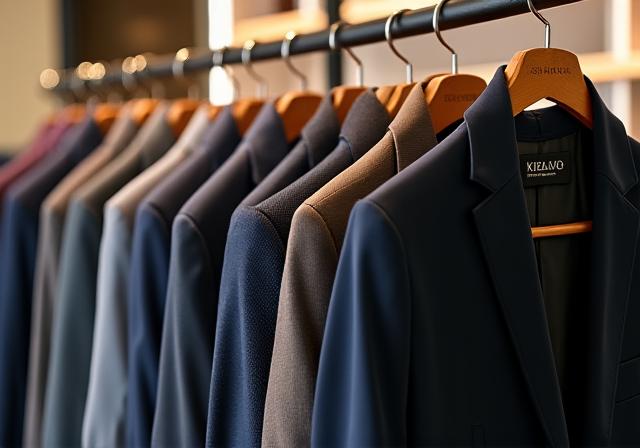 ハンガーにかけられた既製服コレクション