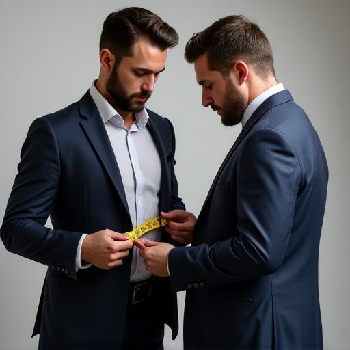 顧客の寸法を正確に測る採寸作業